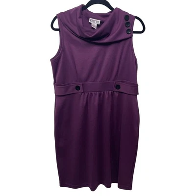 New Robbie Bee Womens Dress PXL Plum Sleeveless Cowl Neck Office Dark Academia - Image 1 of 4
