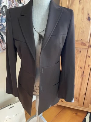 Womens Dark Brown Blazer Jacket Italy Smooth Wool 44/Medium CoStume National - Image 1 of 2
