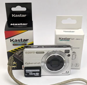 Sony Cybershot DSC-W120 7.2MP Vintage Digitalkamera Silber Akkukarte ~ FUNKTIONIERT - Bild 1 von 10