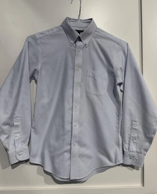 Camisa de vestir Brooks Brothers a rayas Oxford de algodón sin planchar talla 18 para niños Foto 1 de 4
