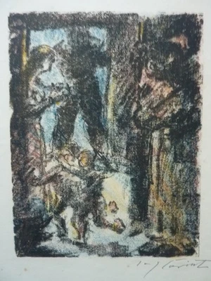 LOVIS CORINTH - Original Lithographie 1923 "Parricida bei Tell" HANDSIGNIERT - Bild 1 von 3