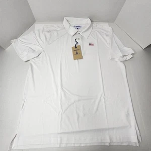 Chubbies Mens Performance Classic Polo Shirt Sz 2XL US Flag Short Sleeve Lt Gray - Picture 1 of 14