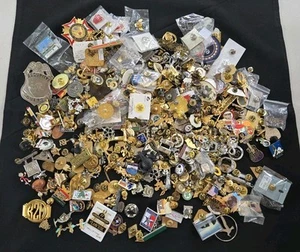 Huge lot of random lapel pins, tack pins and button pins Unsearched 5LB - Picture 1 of 24