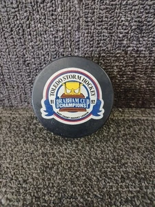 1991/92 Toledo Storm Hockey Brabham Cup Champions Puck - Picture 1 of 2
