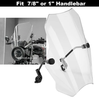 Clear Motorcycle 15.5" Windshield 7/8'' 1'' Handlebar For Honda VTX 1300 1800 US - Image 1 of 4