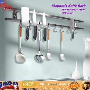 Magnetic Utensil Hanger Kitchen Utensil Holder Slideable and Removable Hooks - Picture 1 of 12