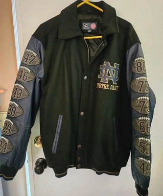 G3 Carl Banks NOTRE DAME CHAMPIONSHIP JACKET NCAA Vintage Size LARGE LEATHER  - Image 1 of 4
