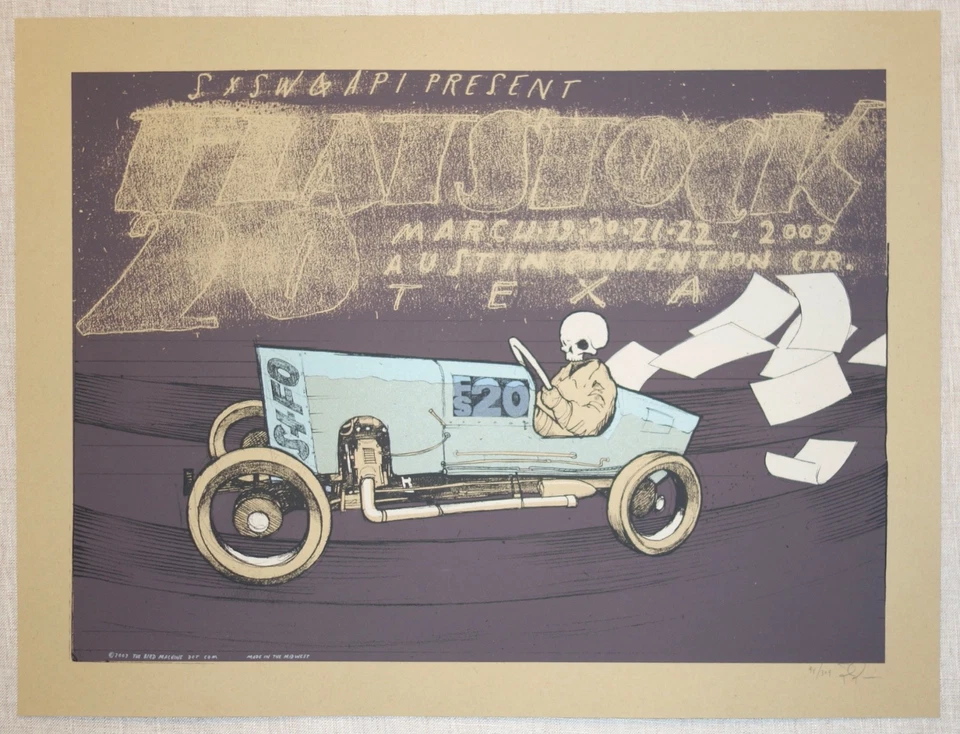2009 SXSW & Flatstock 20 - Austin Silkscreen Concert Poster s/n by Jay Ryan - Image 1 of 1