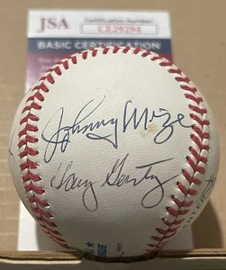 JOHNNY MIZE TEAM SIGNED OFFICIAL AMERICAN LEAGUE BASEBALL JSA COA 8 Signatures - Picture 1 of 7