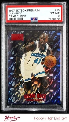 1997-98 SkyBox Premium Star Rubies #16 Glen Rice 04/50 PSA 8 NM-MT HORNETS - Image 1 of 2