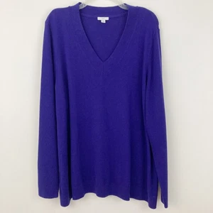 J. Jill Destination Sweater Size 2X Majestic Violet Cotton V-neck Long Sleeve - Picture 1 of 7
