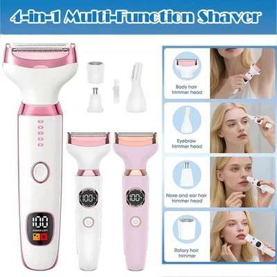 Women's Body Trimmer Painless Shaver Leg Face Hair Removal Wet and Dry Razor - image 1 of 4