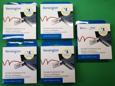 *Lot Of 5* Kensington Portable Combination Laptop Computer Lock K64671AM - Image 1 of 4
