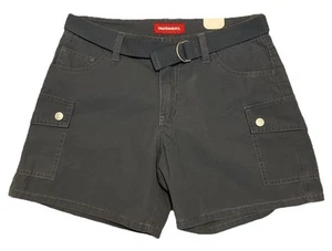 NWT Union Bay Cargo Shorts W Belt Carbon Gray Womens Size 5 Vintage - Picture 1 of 5