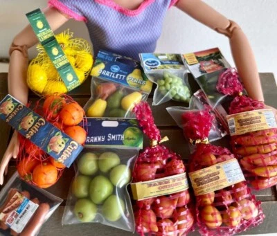 1:12 miniature lemon orange apple handmade clay garlic grape grocery ribeye meat - Image 1 of 4