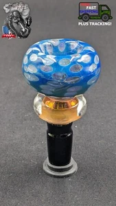 Tazón de tabaco deslizable macho de 14 mm para pipas de agua - BW07 dorado Fummed Sp-azul - Imagen 1 de 5