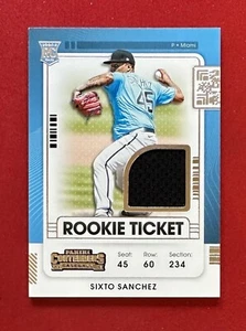2021 Panini Contenders Sixto Sanchez Rookie Ticket Jersey Relic RC - Marlins - Picture 1 of 2