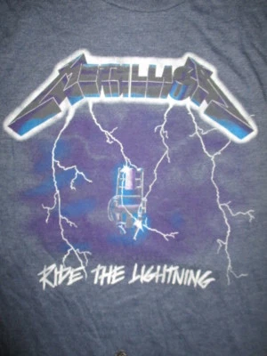 2016 Retro METALLICA "Ride the Lightning" (SM) T-Shirt James Hetfield - Image 1 of 2