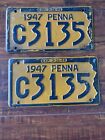 vintage license plates 1947 Penna