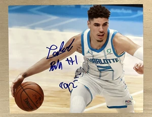 LaMelo Ball Grant Hill Signed 8x10 Photo W/ INSC Charlotte Hornets PSA/DNA COA - Picture 1 of 1