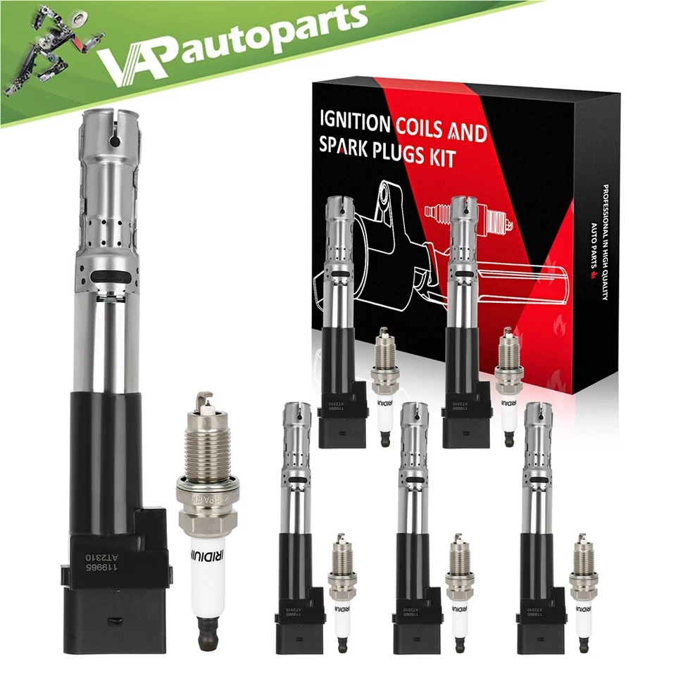 6 For 2002 2003 2004 Volkswagen Jetta 2.8L V6 DOHC Ignition Coil & Spark Plug - Изображение 1 из 4