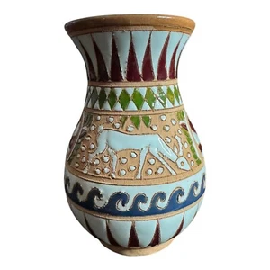 Pottery Vase By Dakas Rodos Handmade-Hand Crafted 5” - Picture 1 of 5
