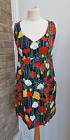 Handmade 60's Mini Dress Floral Print To Fit UK 10 V-Neck Vintage