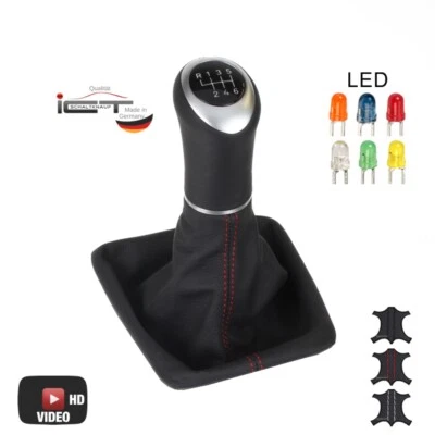 Bota polaina perilla cambio TIC cuero para Seat Alhambra 2 tipo 7N LED C01 Foto 1 de 4