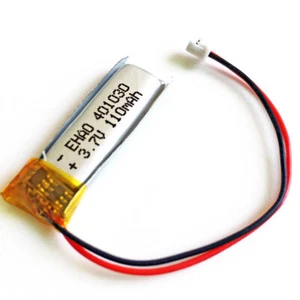 3.7V 110mAh LiPo Rechargeable Battery + JST 1.25mm 2pin plug For Mp3 GPS 401030 - Picture 1 of 12