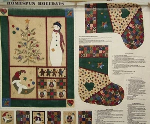 Medias de vacaciones hechas en casa + panel/colección Cranston/1 yd./tela 100 % algodón - Imagen 1 de 2