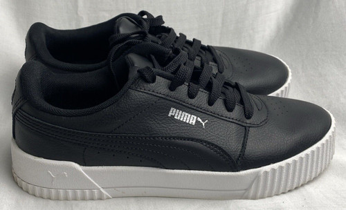 PUMA Carina L scarpe da ginnastica bianche e nere 370325 01 (donna taglia US 8 5