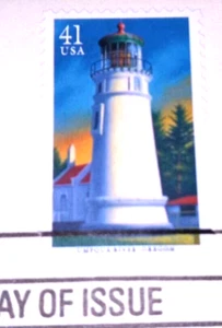 Pacific Lighthouses - Umpqua River - 22kt Gold Replica Stamps - SEE BELOW - Picture 1 of 4