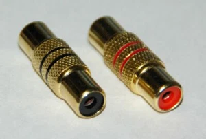2 x RCA Adapter Cinch vergoldet Kupplung - Buchse - Picture 1 of 1