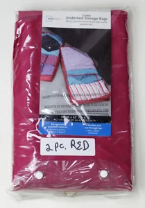 Mainstays Home Jumbo Underbed Bag 42" X 18" X 6" New 2-Pack RED Clear Viewing  - Picture 1 of 3