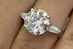 6.60 Ct F VS1  IGI Lab Grown Round Diamond Engagement Ring Round 950 - Picture 1 of 9
