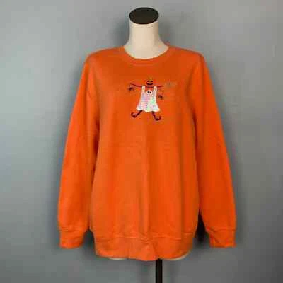 Sudadera Holiday Editions Halloween Lentejuelas Fantasma Calabaza Naranja Cuello Redondo XL Foto 1 de 4
