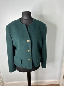 Viyella Womens Green Vintage Wool Jacket Blazer Size 16 - Picture 1 of 7
