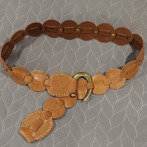 Cocobelle Adjustable BROWN Leather Belt Bronze Hook Closure - Picture 1 of 5