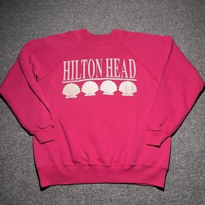 Sudadera De Colección Hilton Head Para Mujer XL Carolina del Sur Seashells Hanes Cuello Redondo Años 90 Foto 1 de 4