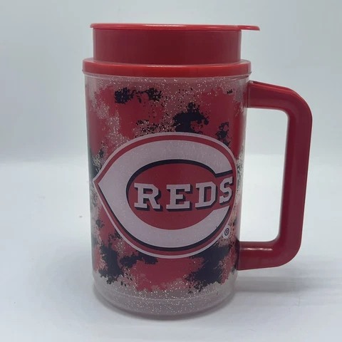 MLB Cincinnati Reds Custom Edge Red Drink Cup With Lid Tumbler Cover