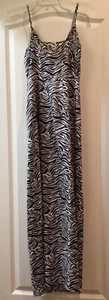 H&M Divided Women’s Maxi Dress Sz 8 Faux wrap Black white zebra print - Picture 1 of 12