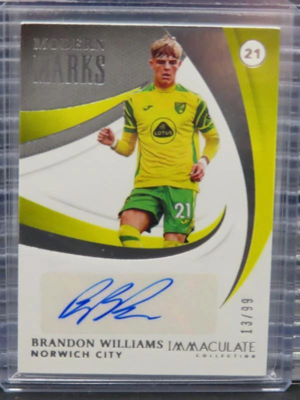 2021 Immaculate Brandon Williams Modern Marks Autograph Auto #13/99 Norwich City