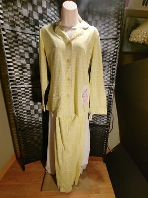  Conjunto de ropa de dormir de tono apio talla pequeña con cerdo en el lateral ropa de dormir para damas Foto 1 de 4