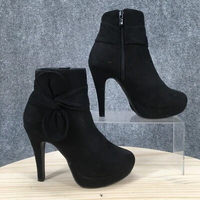 Top Moda Botas Mujer 6.5 George15 Correa Tacón de Aguja Botines Negro Cremallera Foto 1 de 4