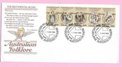 AUSTRALIA  FDC 1983 - Folklore SENTIMENTAL BLOKE - Fdi MELBOURNE Bureau - Image 1 of 2