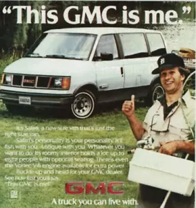 1985 Vintage Print Ad Kirk Gibson Tigers This GMC is me Safari Van Fishing - Picture 1 of 2
