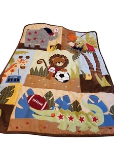 Lambs and Ivy Crib Quilt Animal Sports Theme 35×43" - Picture 1 of 5