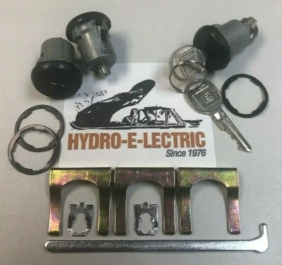 NEW 1969 Chevrolet Camaro Door & Trunk Lock set with GM Keys- Black Finish - Image 1 of 3