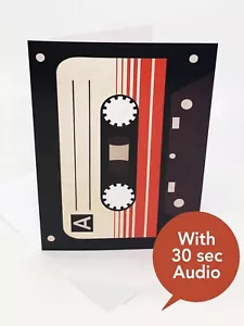 Recordable Audio Greeting Cards - Personalised Audio, Mixtape - With 30 seconds - Picture 1 of 15