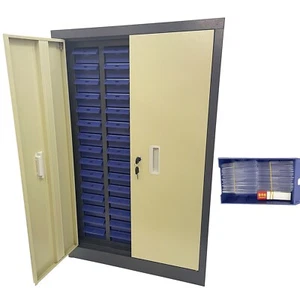 Part Cabinet with 60 Drawer Storage Shelving Bins - Picture 1 of 12